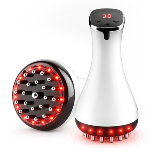 Lymphatic Drainage Massager & Anti Cellulite Massage Tool,Fascia Blaster for Reduce Stretch Marks for Legs, Arms & Belly,Body Sculpting Machine with Microcurrent & Red-Light & Heat & Vibration