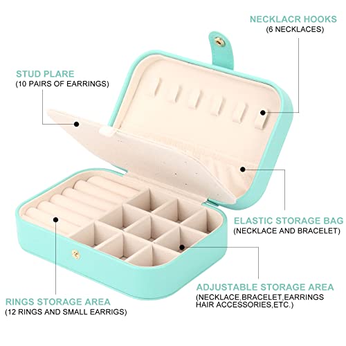 Jewelry Box, Travel Jewelry Organizer Small Jewelry Storage and Organizers - color: green