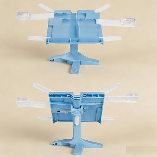 Book Stand for Kids, Adjustable Hands-Free Reading Stand Foldable Desktop Book Stands for Toldlders Student Textbook Recipe Cookbook Sheet Music Document, Home Office Desk Accessory - color: Blue
