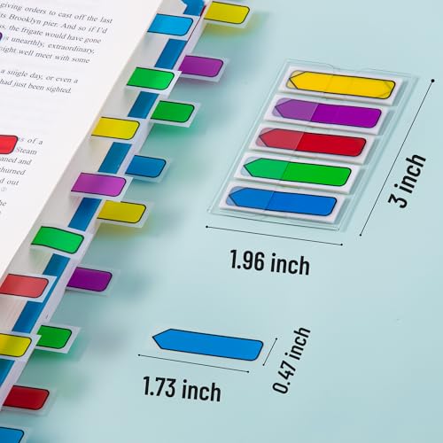 Golcellia Arrow Sticky Notes with Sticky Tabs & Page Markers - 900 Sticky Flags for Books, 5 Color Arrow Stickers for Organizing Documents, Notes (9-Pack) - color: Dark, size: 5.8" x 4.6"