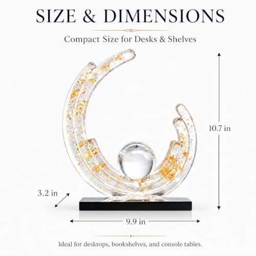 AWNR Modern Abstract Art Sculpture Living Room Aesthetic Decor - color: Transparent Gold