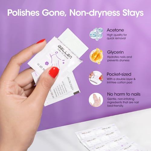 GELLEN Nail Cleanser Pads and Polish Remover Pads 100 Pack, Quick & Easy - size: 100PCS (Remover Pads Included)