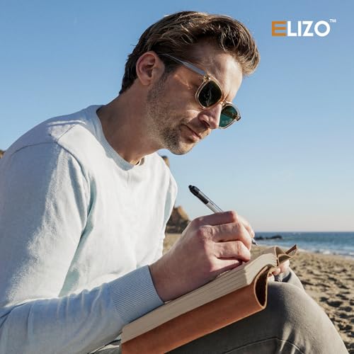 ELIZO Leather Journal Notebook Leather Bound Journal for Men Lined Writing Journals for Women, Small Travel Journal Diary Pen Gift Set (7x9) - size: 7X9 (Strap Closure)