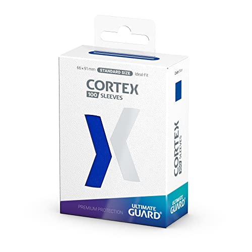 Ultimate Guard Cortex Outer Card Sleeves, 100 Standard Size TCG Sleeves, 66 x 91mm, Blue Back, Glossy Finish, No PVC & Acid-Free, High Clarity - color: Blue, size: Standard Glossy