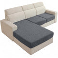 Stretch Sofa Cushion Covers (2 Seaters + 1 Chaise, Light Gray) - color: Light Gray, size: 1 Chaise + 2 Seater Cover