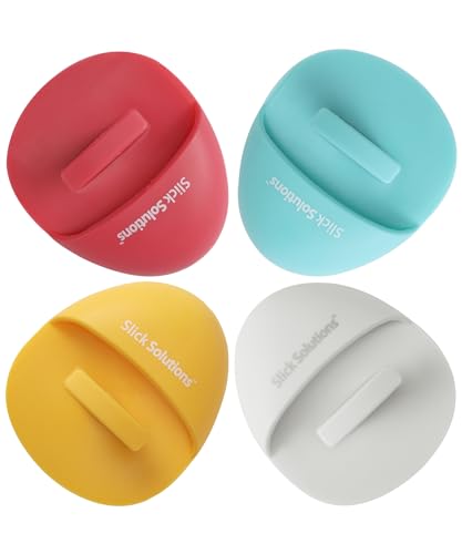 Slick- Silicone Facial Cleansing Brush, 4 Pack, Silicone Face Scrubber Exfoliator, Face Exfoliator Scrubber, Facial Scrubber for Face Cleanser Brush, Exfoliating Face Scrubber, Face Brush - color: Red\blue\white\yellow