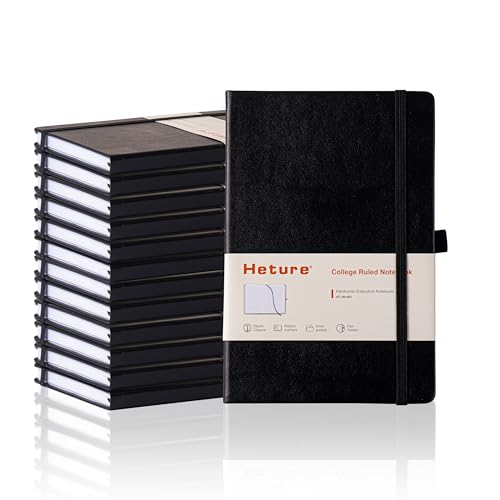 Heture Hardcover Black Notebooks, A5 Lined Notebook for Work 12 pack - color: Black, size: 12 Pack
