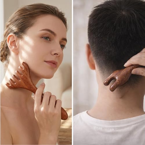 JJUNW Wooden Scalp Massager Comb - 3 Pcs Wide Sandalwood Head Massager