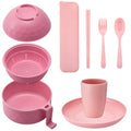 6 Pcs Microwave Ramen Cooker Set 40oz Bowl, Pink - color: Pink