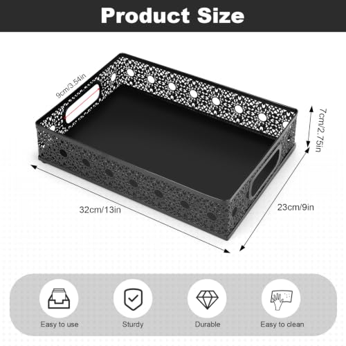 Desk Organizer Tray, 2Pack Office Metal A4 Letter Paper Tray Storage Basket