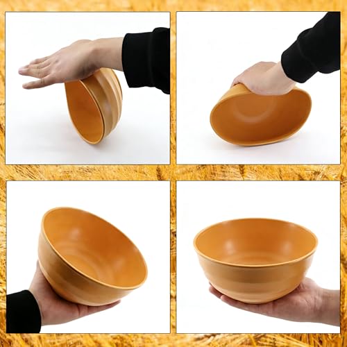Large 60oz Unbreakable Bowls – Wheat Straw BPA Free Deep Soup Bowls, Microwave Dishwasher Safe for Cereal, Salad, Oatmeal, Ramen – Perfect for Camping & Daily Dining (Bowl-9p without Lid) - color: Bowl-9p without Lid