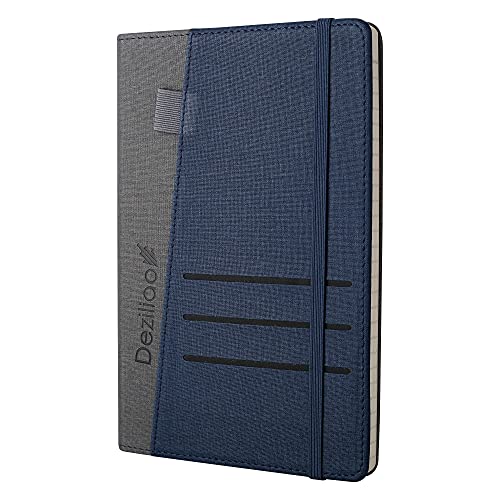 Lined Journal Notebooks with Pen Loop, Hardcover Notebook Journal for Work, 100Gsm Premium Thick Paper with Inner Pocket, Medium 5.7"x8.4", （Blue, Ruled） - color: Gray-blue, size: 1 Pack