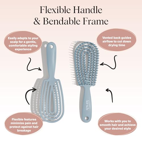 Kitsch Flexi Flow Detangler Brush, Hair Brushes For Women - Haze Blue - color: Haze Blue, size: 1 pc