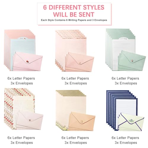 55 Pcs Stationery Paper Envelopes Set - color: Beautiful