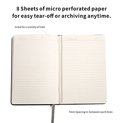 Lined Journal Notebooks with Pen Loop, Hardcover Notebook Journal for Work, 100Gsm Premium Thick Paper with Inner Pocket, Medium 5.7''''x8.4'''', ?Black, Ruled, 1 Pack - color: Gray-black, size: 1 Pack