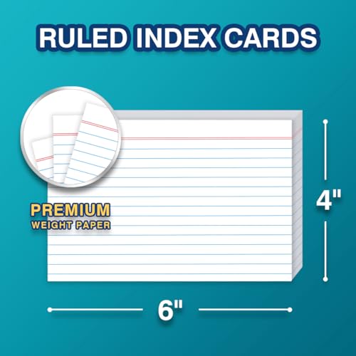 H4D 4x6 Index Card Holder with 100 Index Cards and 25 Dividers, Black - color: Black, size: 4"x6"