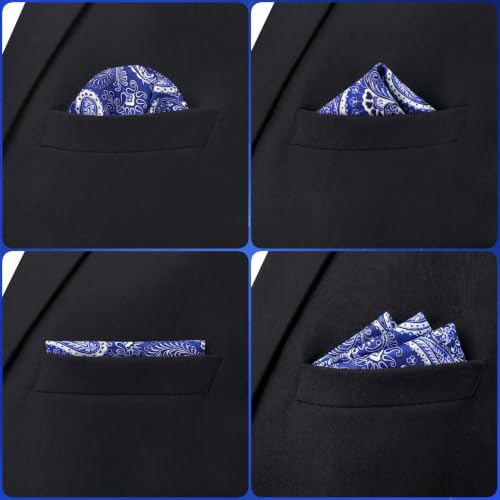 S&W SHLAX&WING Mens Pocket Square Paisley Multicolor Large for Business Wedding - color: Hh34