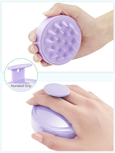 HEETA Scalp Massager Hair Growth Scrubber for Dandruff Removal Hair Care - color: Light Purple
