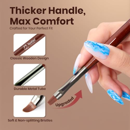 Beetles Gel Polish Nail Art Brushes, 6 Pcs Fingernail Art Design Pens - color: F-Brown-6