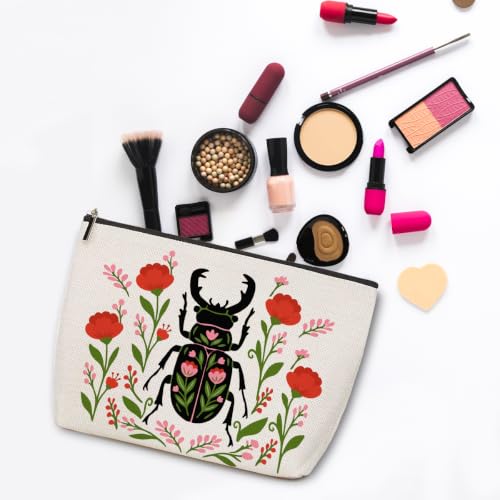 ZHAMEN Folk Art Beetle Makeup Bag Travel Organizer Pouch Cosmetic Bags 03 - color: Multicolor 1608