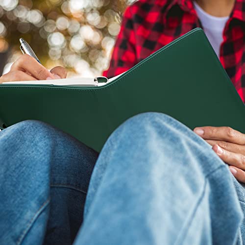 Antner A5 Binder 6 Ring Refillable Notebook Binder Planner Cover for A5 Refill Paper, PU Leather Loose Leaf Personal Organizer Budget Planner for Savings & Budgeting with Magnetic Buckle, Dark Green - color: Dark Green