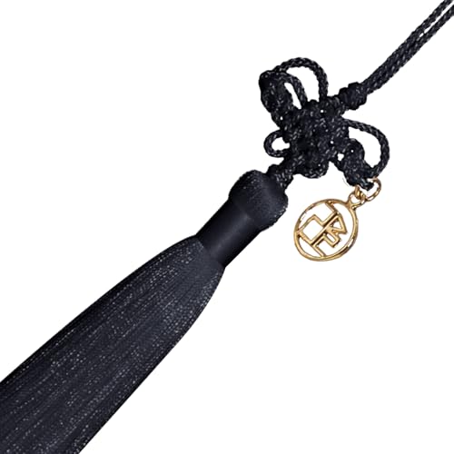 Korean Butterfly Norigae Tassel Charm, Traditional Knot Accessory Keychain, Hanbok Ornament Gift, 10 Colors (Black) - color: Black