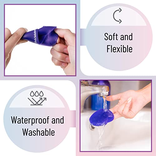 Slick- Silicone Facial Cleansing Brush, 4 Pack, Silicone Face Scrubber Exfoliator - color: Pink\purple\blue