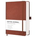 RETTACY Dotted Journal Notebook, 320 Numbered Pages, A5 (5.7'' × 8.3'') - color: Brown
