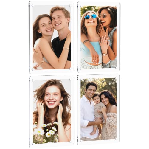 4 Pack 4x6 Inch Magnetic Picture Frame for Fridge - size: 4 X 6 (4-pack)