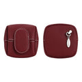 Royal Bagger Genuine Cowhide Leather Coin Purse for Women, Lychee Pattern Mini Change Pouch with Buckle Closure, Compact Accessory Bag 1603 (Wine Red) - color: Wine Red