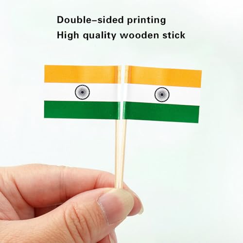 mflagperft India Toothpick Flags 100 Pack, Indian Flag Cocktail Picks - color: India