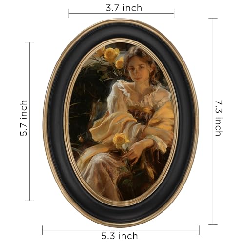 eletecpro 4x6 Oval Picture Frame with Real Glass Cover, Black, 2-Pack - color: Black, size: 4x6 Inches