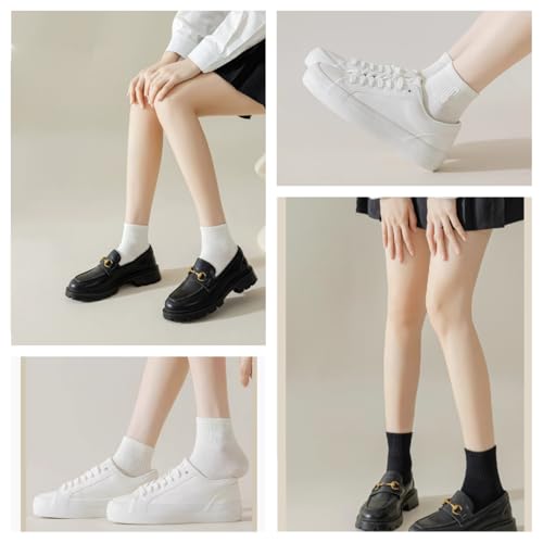 NevEND 6 Pairs Women's Mini Crew/Ankle Cotton Athletic Socks with Thick Cushioned 9-11 - color: White