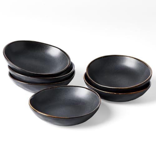 famiware Ceramic Soy Sauce Dish, 2.1oz Dipping Bowl Set of 6, Matte Black - color: Matte Black, size: 6pcs