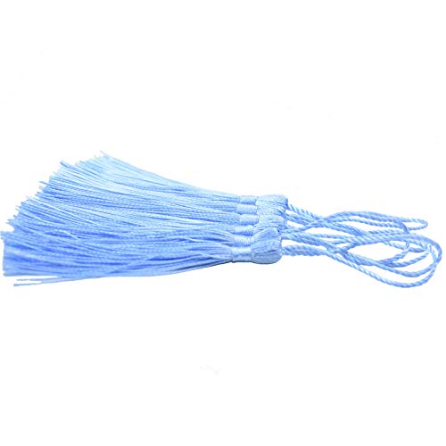 100Pcs 5 Inch Silky Bookmark Tassels for Jewelry, Souvenir(Sky Blue) - color: Sky Blue