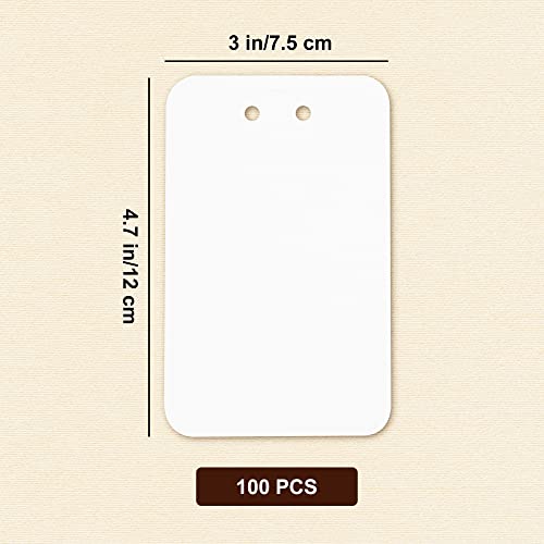 Temlum 3''x4.7'' Keychain Display Cards with Self-Sealing Bags, White 100p - color: White