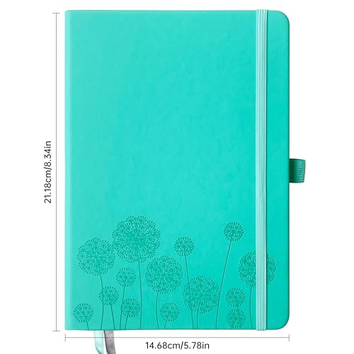 Notebook Journal for Women,A5 Hardcover Leather Journaling Notebooks for Work,200 Pages Travel Journal for Women Men with Pen Holder and Ribbon,5.78"×8.34"(Turquoise) - color: Turquoise