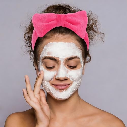 10Pcs Hot Pink Valentine Spa Headbands for Women Girls - color: Hot pink