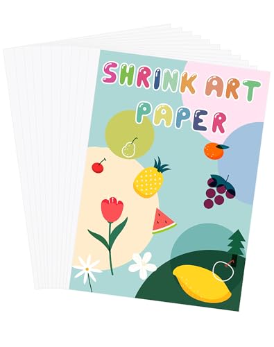 Benvo 10 Pcs Heat Shrink Plastic Sheets Shrinky Art Film Paper Shrinkable Paper Making Your Own Shrink Dinks DIY Earrings Keychains Charms Mother’s Day Father’s Day Crafts Gifts(7.9 x 5.7 inch) - size: 10 PCS A5 Shrink Paper