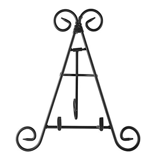 Super Z Outlet Tall Black Iron Curve Design Adjustable Display Stand for Photo Picture Albums, Home Decoration, Fine China Plates, Arts & Crafts Showcase (9") - size: 9"