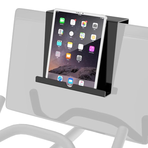 Treadmill Tablet Holder, Exercise Bike Reading Stand, Acrylic Book Holder, Clear Acrylic Stand for Tablet, Magazines and Books, Black（8.5 x 9.5 x 3.3 Inches）