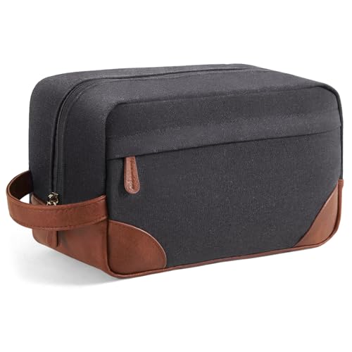 Vorspack Canvas Travel Toiletry Bag for Men, Large, Dark Grey - color: Dark Grey, size: Large