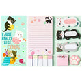 Xqumoi I Just Really Like Cat Sticky Notes Set, 550 Sheets, Cute Cat and Paw Shaped Self-Stick Notes Pads Animal Divider Tabs Bundle Writing Memo Pads Back to School Office Supplies Small Gift - color: 1pack-cat
