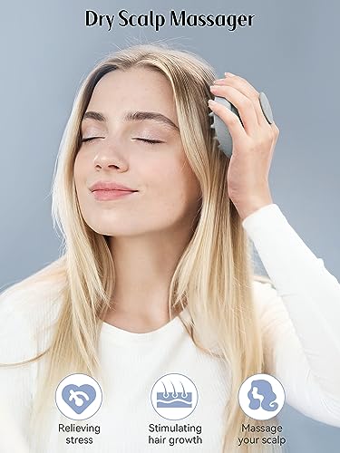 HEETA Scalp Massager Hair Growth Scrubber for Dandruff Removal Hair Care - color: New Grey