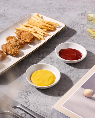 famiware Ceramic Soy Sauce Dish, 2.1oz Dipping Bowl Set of 12, Matte White - color: Matte White, size: 12pcs