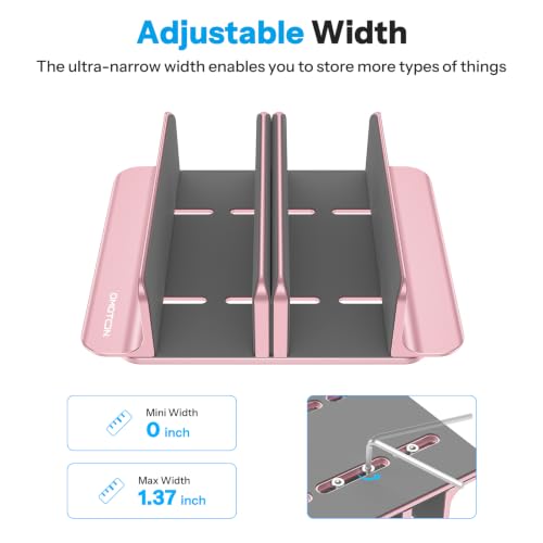 OMOTON 3-Slot Multiple Vertical Laptop Stand, Fits MacBook, Rosegold - color: Three solt，RoseGold