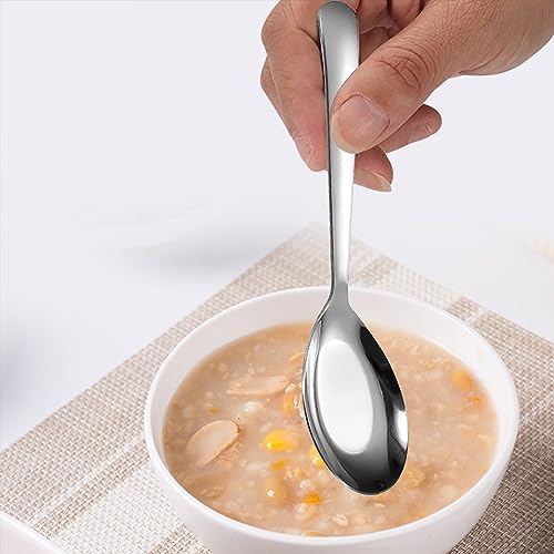 Ouliget Flat Head Spoons, Korean style Flat Sugar Spoon,Thick Heavy Stainless Steel Table Spoons Dinner Spoon,Set of 4. - size: 7.1 inches, Set of 4, Flat Head