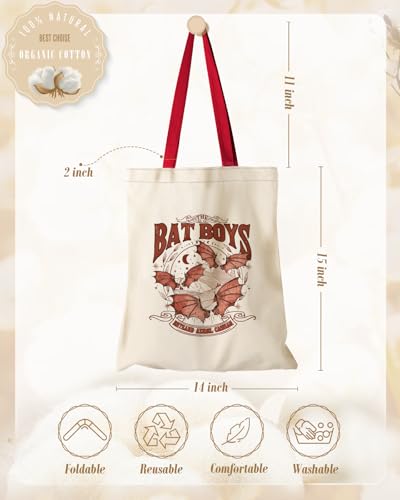Miss Adola Cute Aesthetic Canvas Tote Bag for Women - color: Bat Boys
