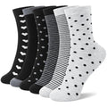 6 Pairs Crew Socks for Women, Soft Cute Funny Cotton Socks - color: Aether Whisper