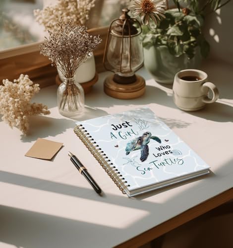 Turtle Journal For Daughter-Cute Notebooks For Women Sea Turtles lover Men Friends Gifts On Birthday Christmas Mother's Day,College Ruled Lined Gold Spiral Bound Hardcover,5.8"x8.3" - color: Turtles lover